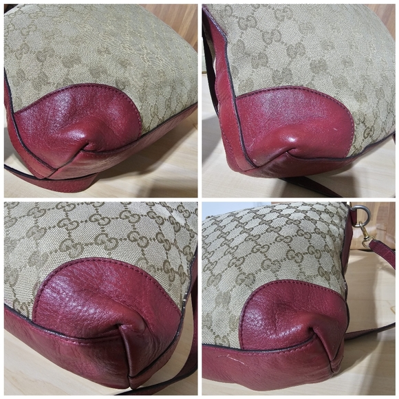GUCCI GG Monogram Large Margaux Hobo Burgundy - Picture 11 of 12